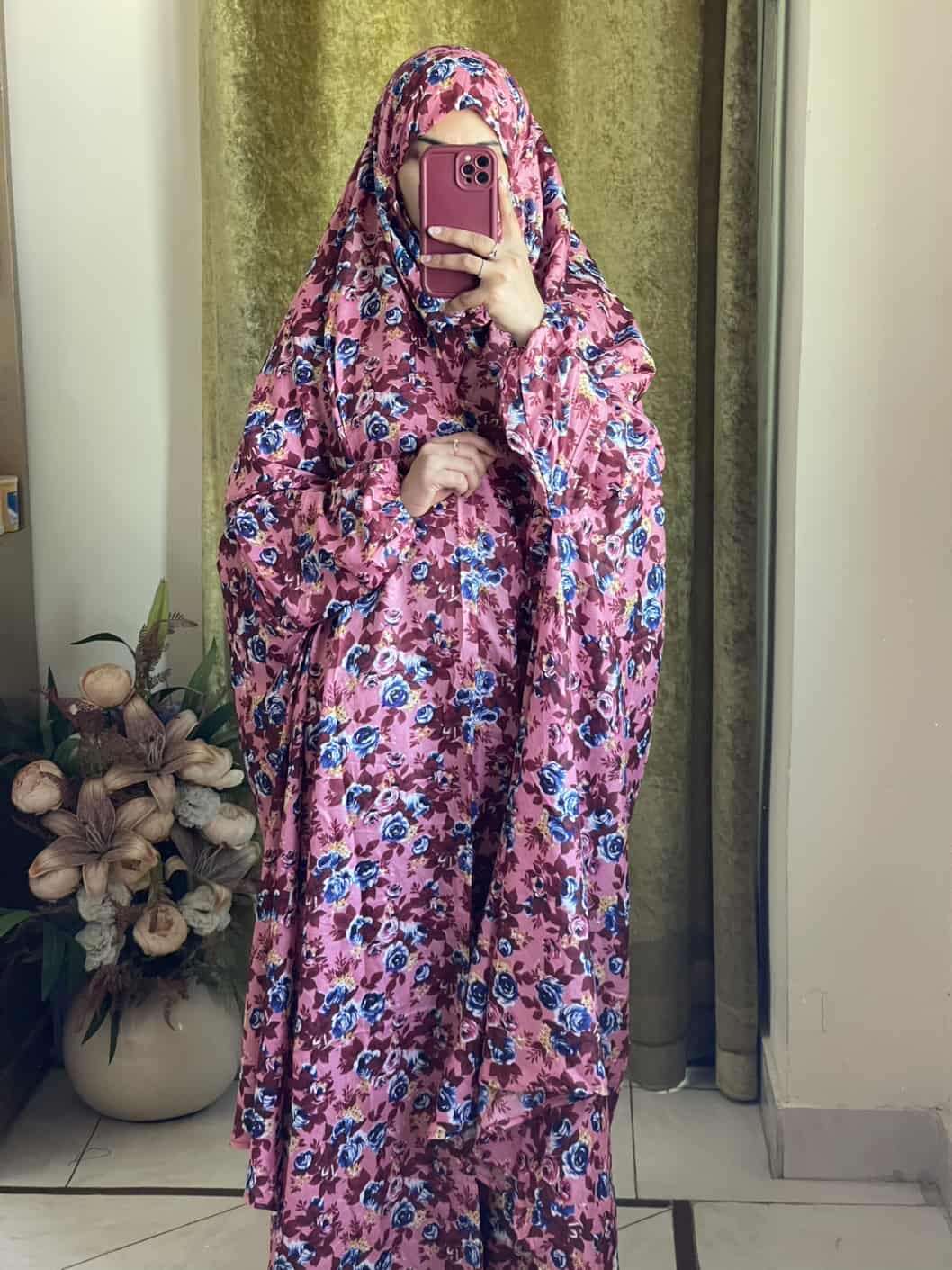 Full Coverage Namaz Chadar with Sleeves + Niqab (Mix Lawn) Attires For Muslimah