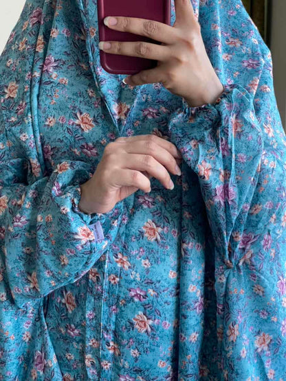 Full Coverage Namaz Chadar with Sleeves + Niqab (Mix Lawn) Attires For Muslimah