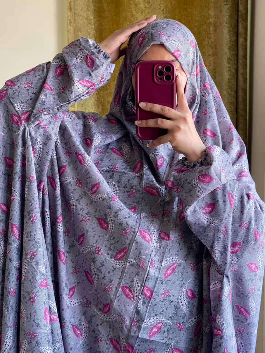 Full Coverage Namaz Chadar with Sleeves + Niqab (Mix Lawn) Attires For Muslimah