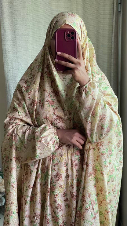Full Coverage Namaz Chadar with Sleeves + Niqab (Mix Lawn) Attires For Muslimah