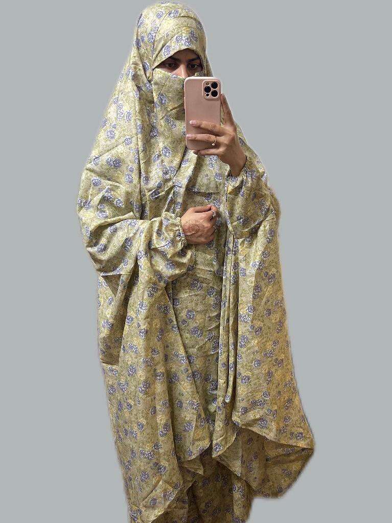 Full Coverage Namaz Chadar with Sleeves + Niqab (Mix Lawn) Attires For Muslimah