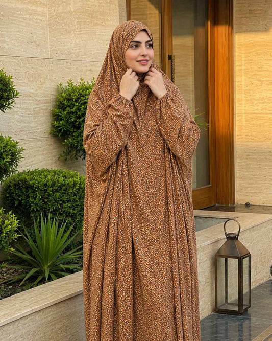 Full Coverage Namaz Chadar with Sleeves + Niqab (Mix Lawn) Attires For Muslimah