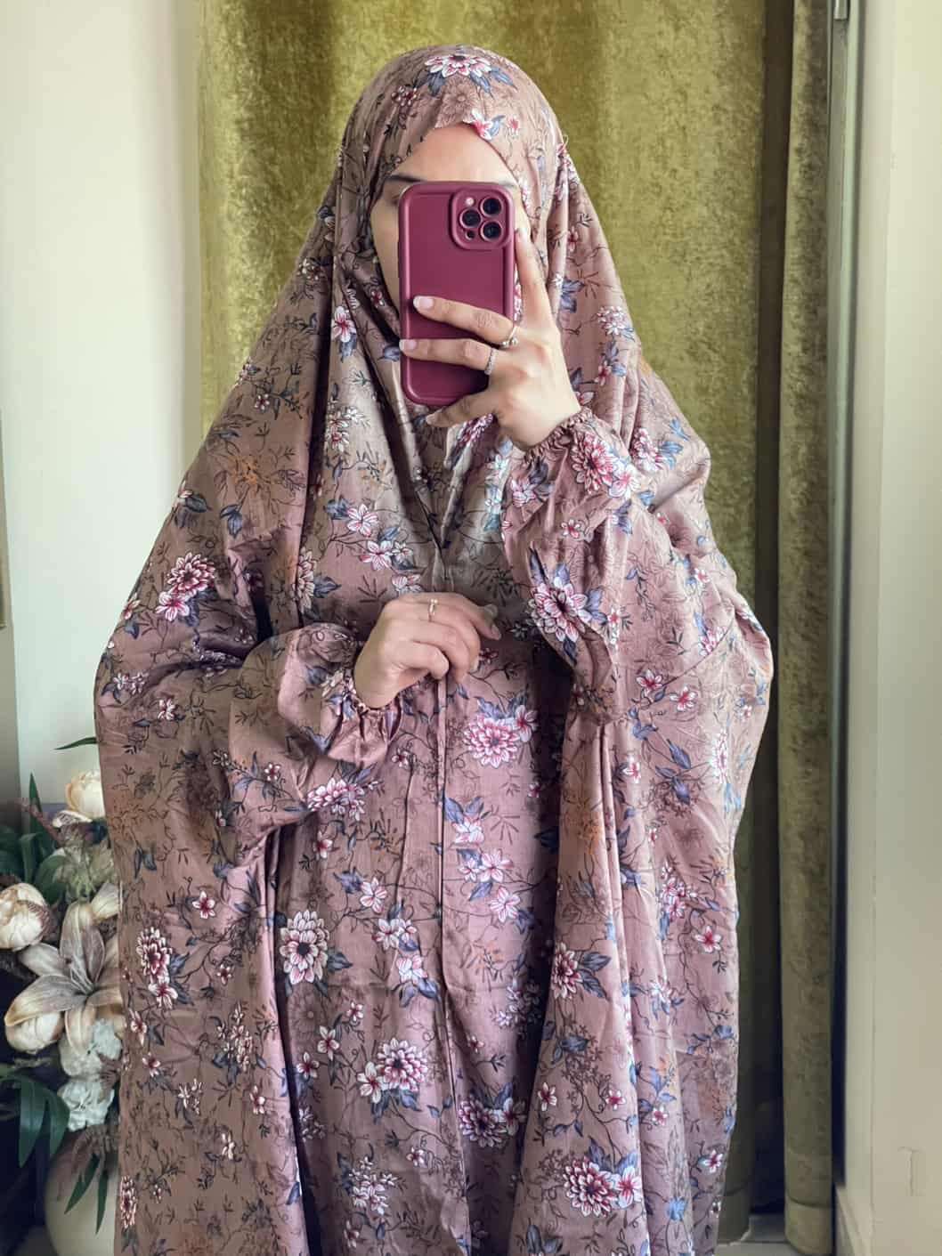 Full Coverage Namaz Chadar with Sleeves + Niqab (Mix Lawn) Attires For Muslimah