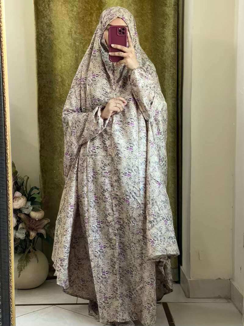 Full Coverage Namaz Chadar with Sleeves + Niqab (Mix Lawn) Attires For Muslimah