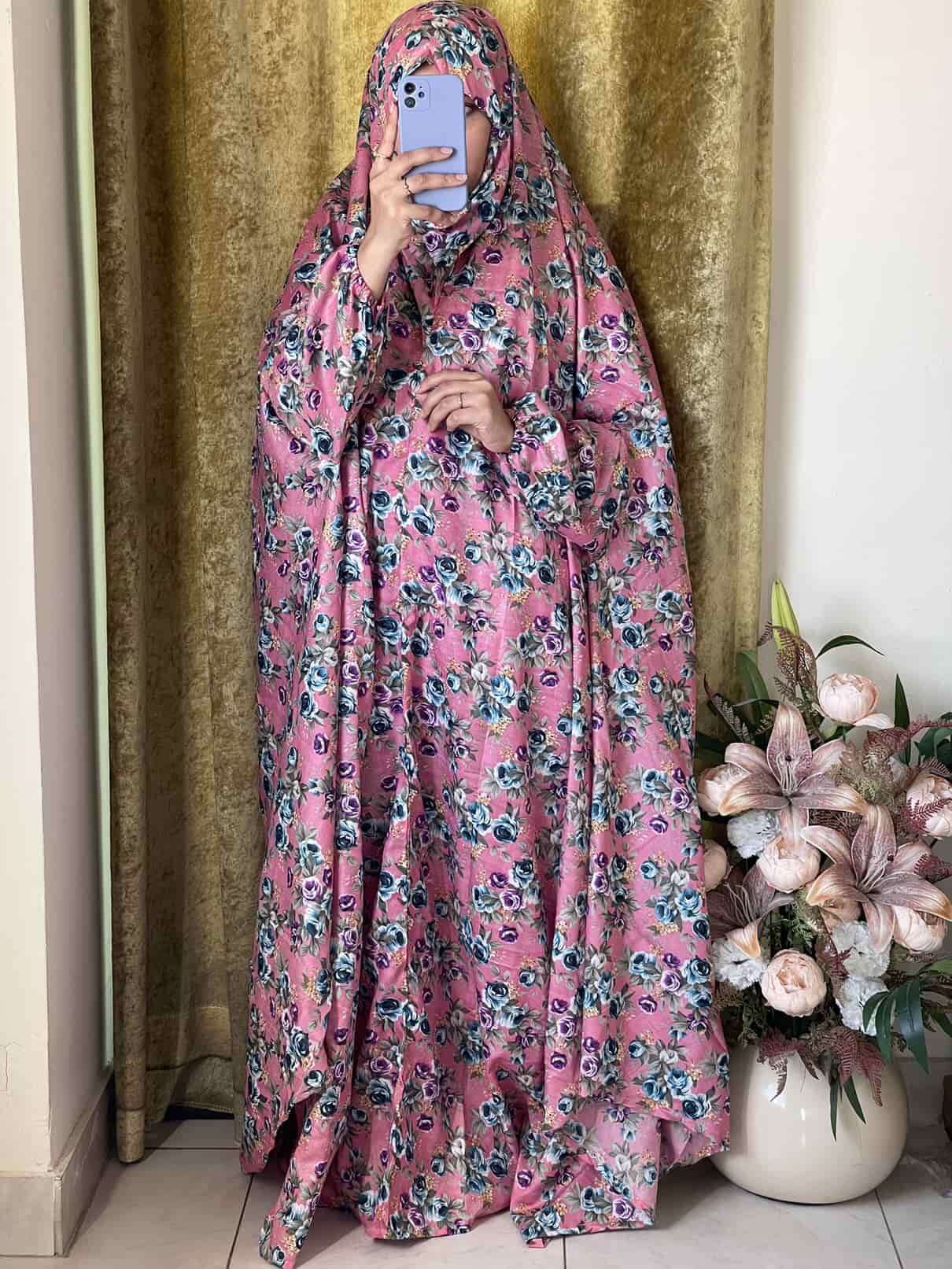 Full Coverage Namaz Chadar with Sleeves + Niqab (Mix Lawn) Attires For Muslimah