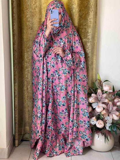 Full Coverage Namaz Chadar with Sleeves + Niqab (Mix Lawn) Attires For Muslimah