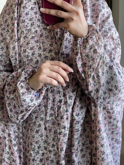 Full Coverage Namaz Chadar with Sleeves + Niqab (Mix Lawn) Attires For Muslimah
