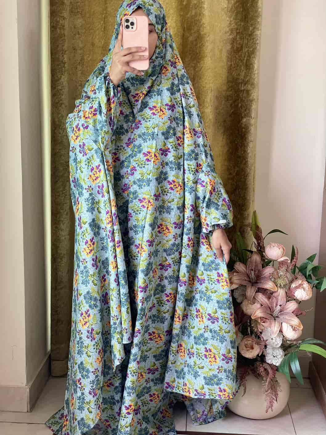 Full Coverage Namaz Chadar with Sleeves + Niqab (Mix Lawn ) Attires For Muslimah