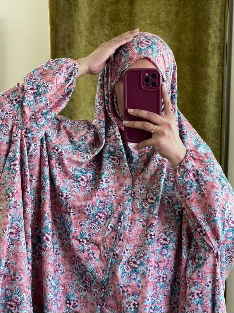 Full Coverage Namaz Chadar with Sleeves + Niqab (Mix Lawn) Attires For Muslimah