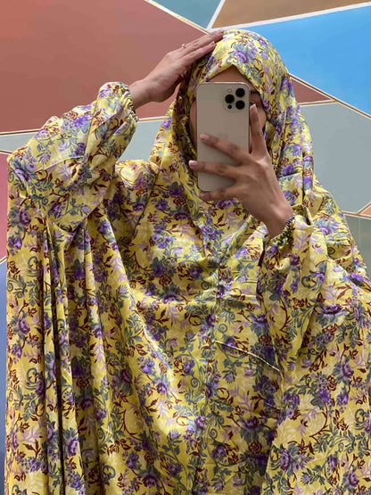 Full Coverage Namaz Chadar with Sleeves + Niqab (Mix Lawn Attires For Muslimah