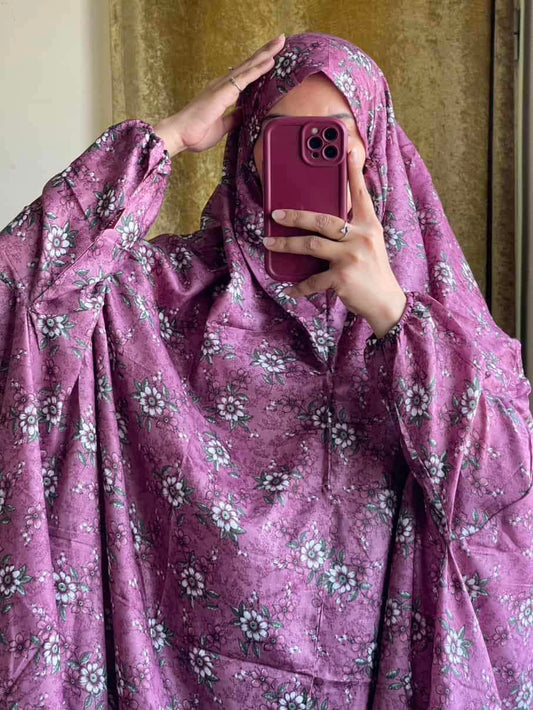 Full Coverage Namaz Chadar with Sleeves + Niqab (Mix Lawn) Attires For Muslimah