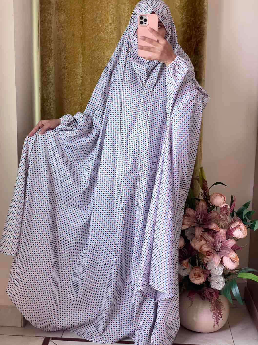 Full Coverage Namaz Chadar with Sleeves + Niqab (Mix Lawn) Attires For Muslimah