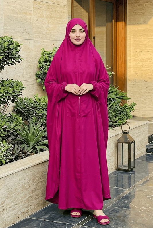 Full Coverage Namaz Chadar with Sleeves + Niqab (Pure Lawn) Attires For Muslimah