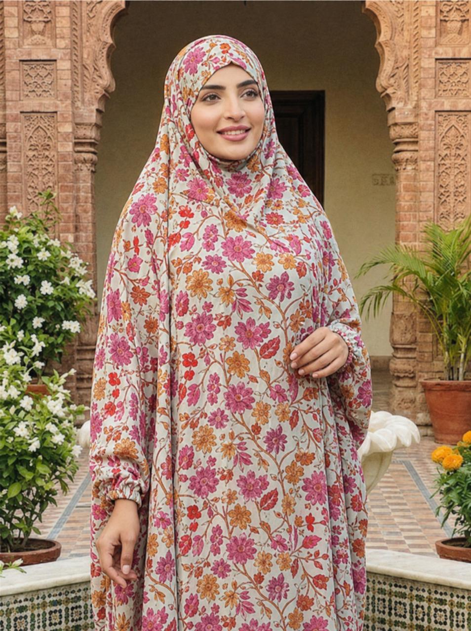 Full Coverage Namaz Chadar with Sleeves + Niqab (Pure Lawn) Attires For Muslimah