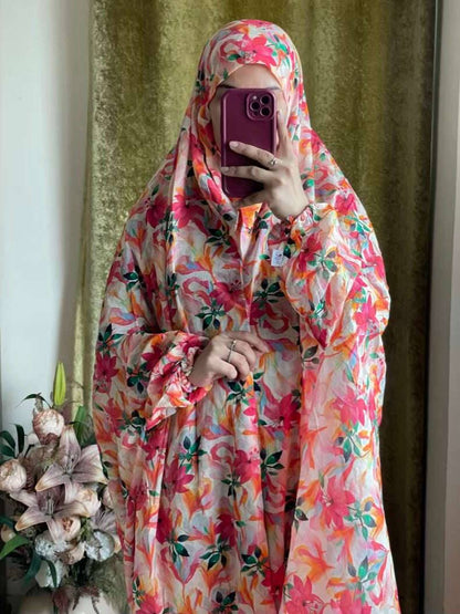 Full Coverage Namaz Chadar with Sleeves + Niqab (Pure Lawn) Attires For Muslimah