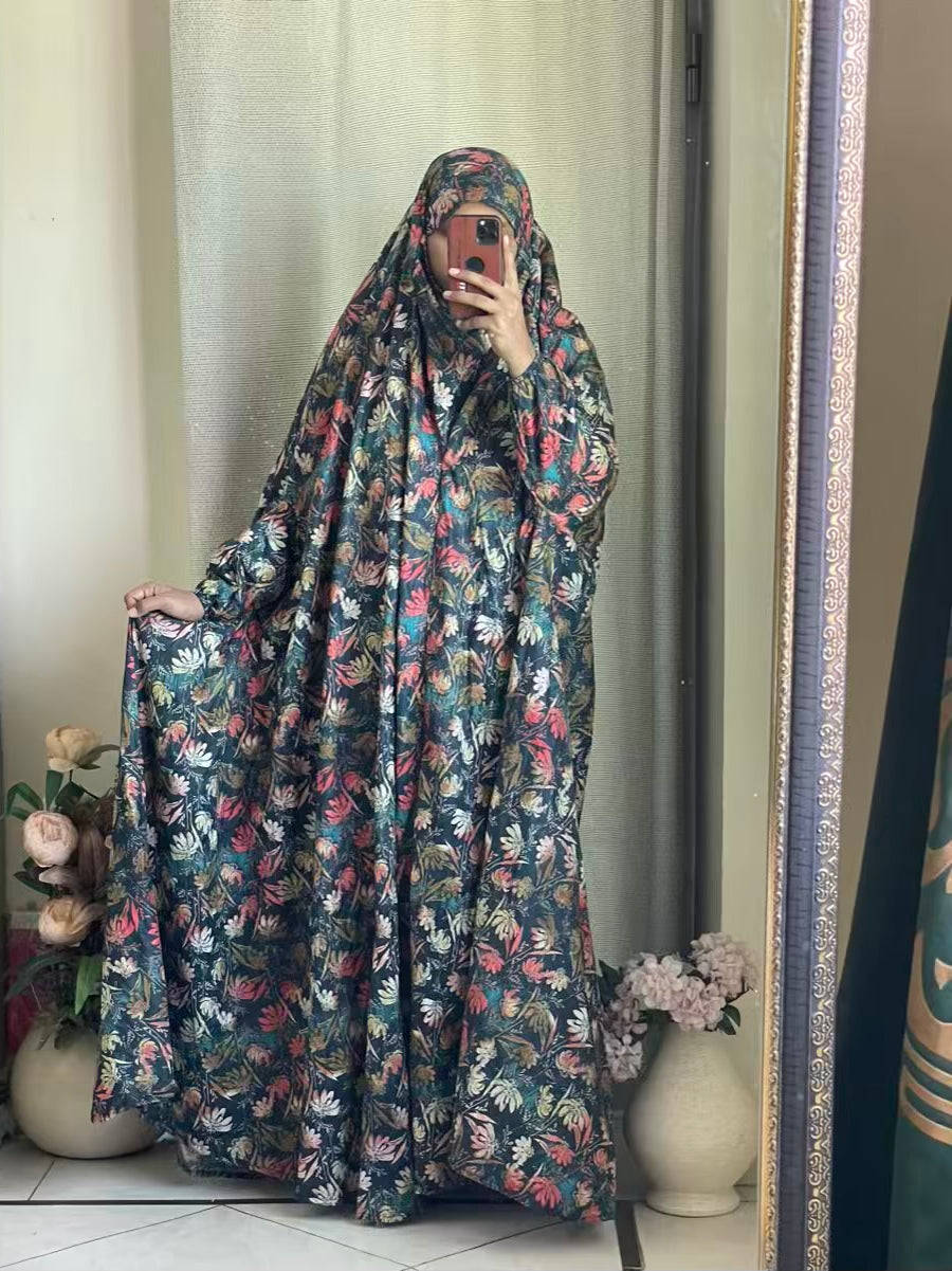 Full Coverage Namaz Chadar with Sleeves + Niqab (Pure Lawn) Attires For Muslimah