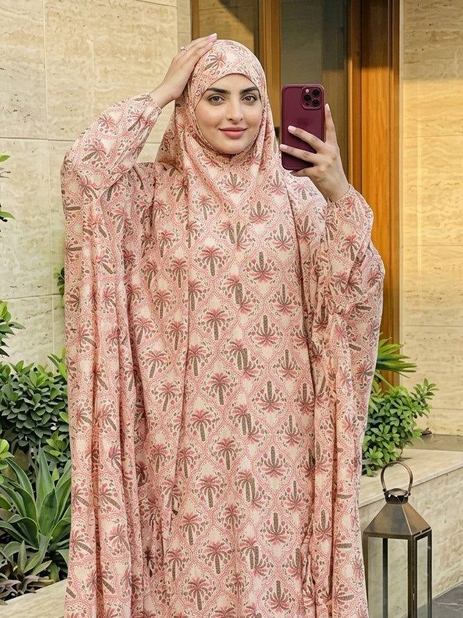 Full Coverage Namaz Chadar with Sleeves + Niqab (Pure Lawn) Attires For Muslimah