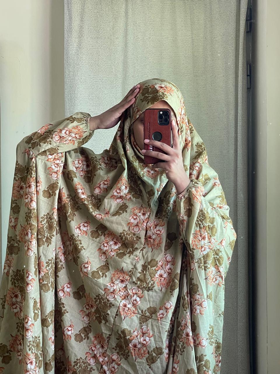 Full Coverage Namaz Chadar with Sleeves + Niqab (Pure Lawn) Attires For Muslimah