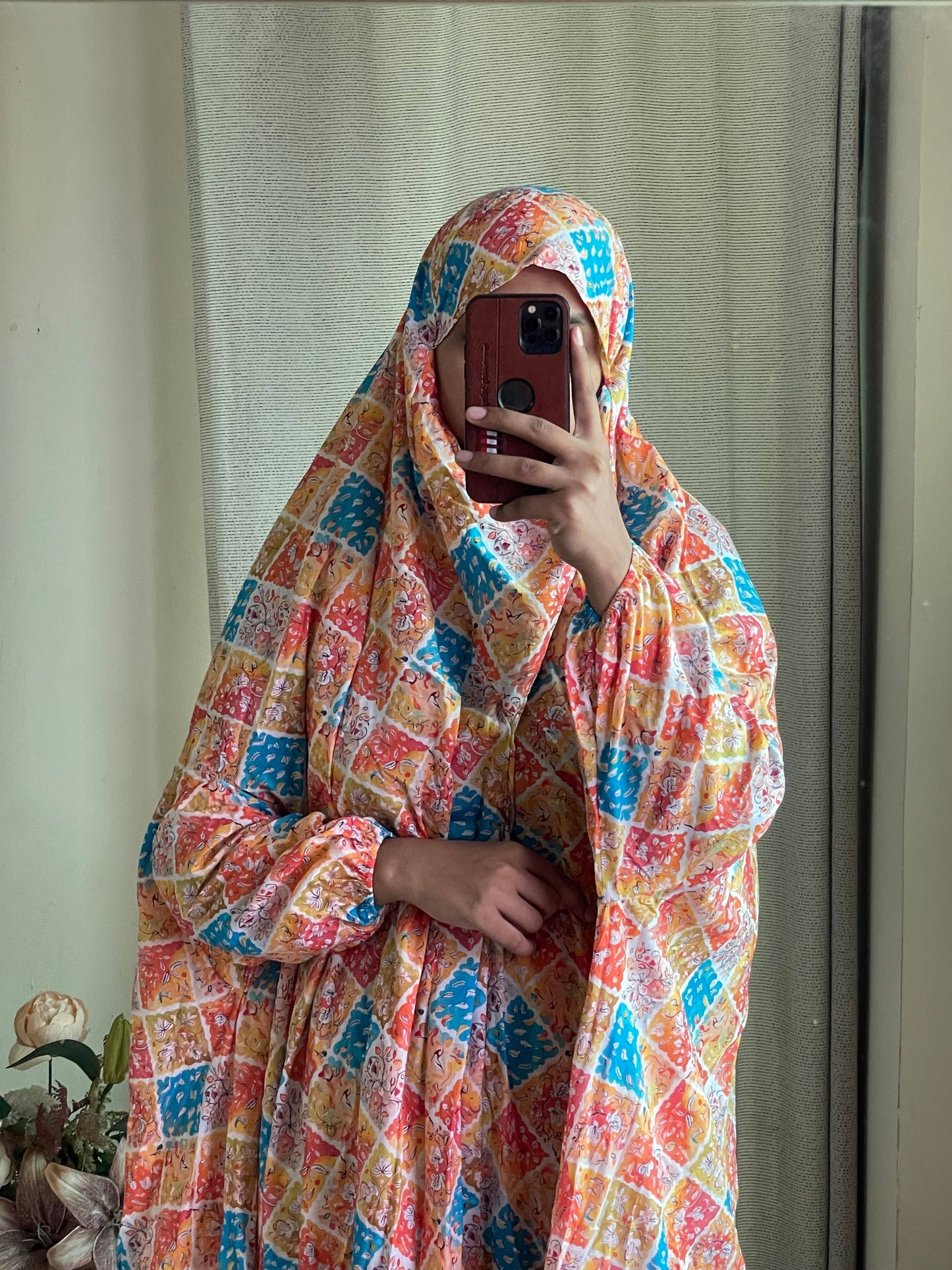 Full Coverage Namaz Chadar with Sleeves + Niqab (Pure Lawn) Attires For Muslimah
