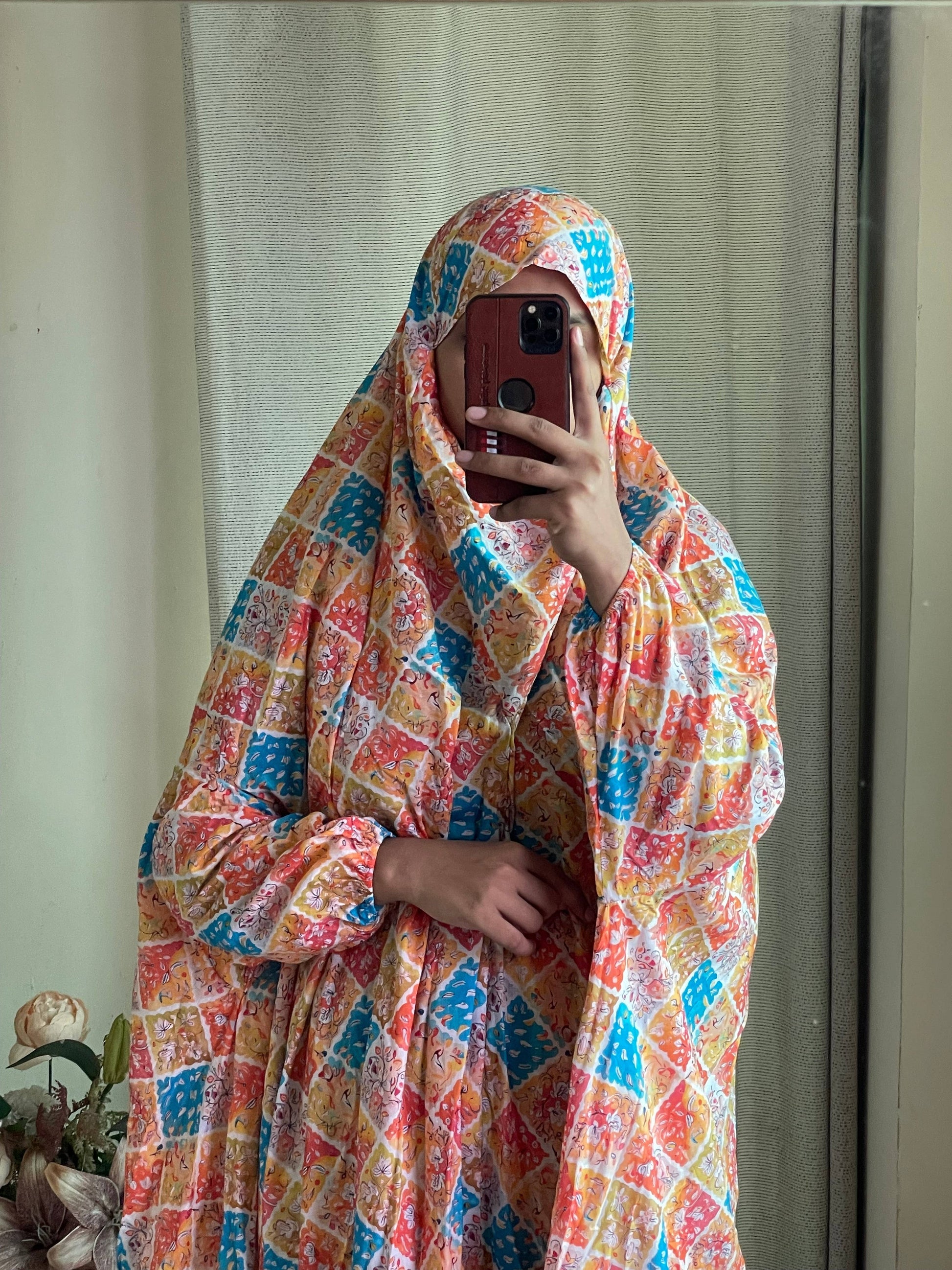 Full Coverage Namaz Chadar with Sleeves + Niqab (Pure Lawn) Attires For Muslimah