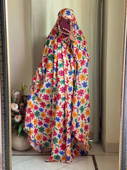 Full Coverage Namaz Chadar with Sleeves + Niqab (Pure Lawn) Attires For Muslimah