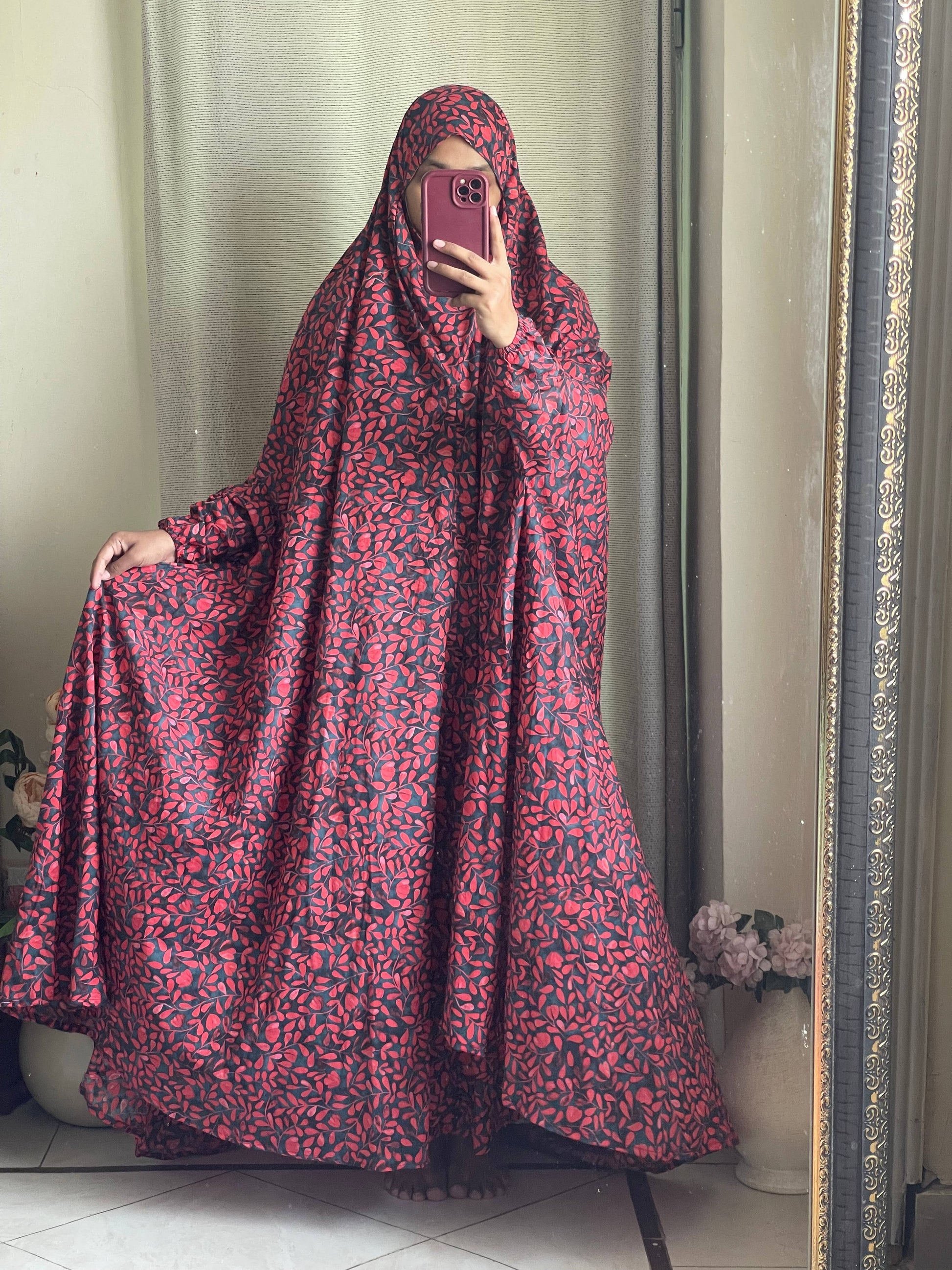 Full Coverage Namaz Chadar with Sleeves + Niqab (Pure Lawn) Attires For Muslimah