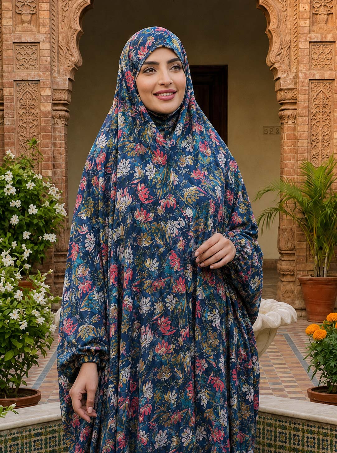 Full Coverage Namaz Chadar with Sleeves + Niqab (Pure Lawn) Attires For Muslimah