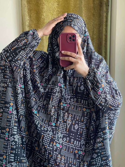 Full Coverage Namaz Chadar with Sleeves + Niqab (Pure Lawn) Attires For Muslimah