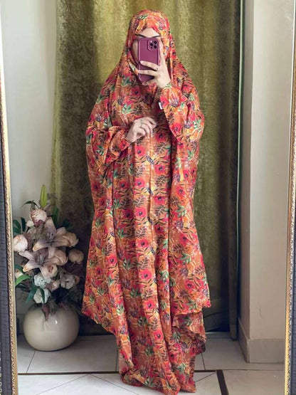 Full Coverage Namaz Chadar with Sleeves + Niqab (Pure Lawn) Attires For Muslimah