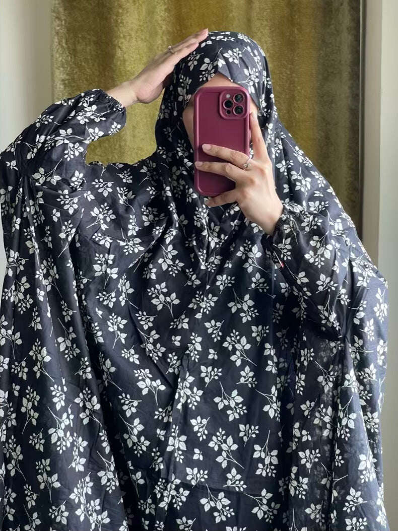 Full Coverage Namaz Chadar with Sleeves + Niqab (Pure Lawn) Attires For Muslimah