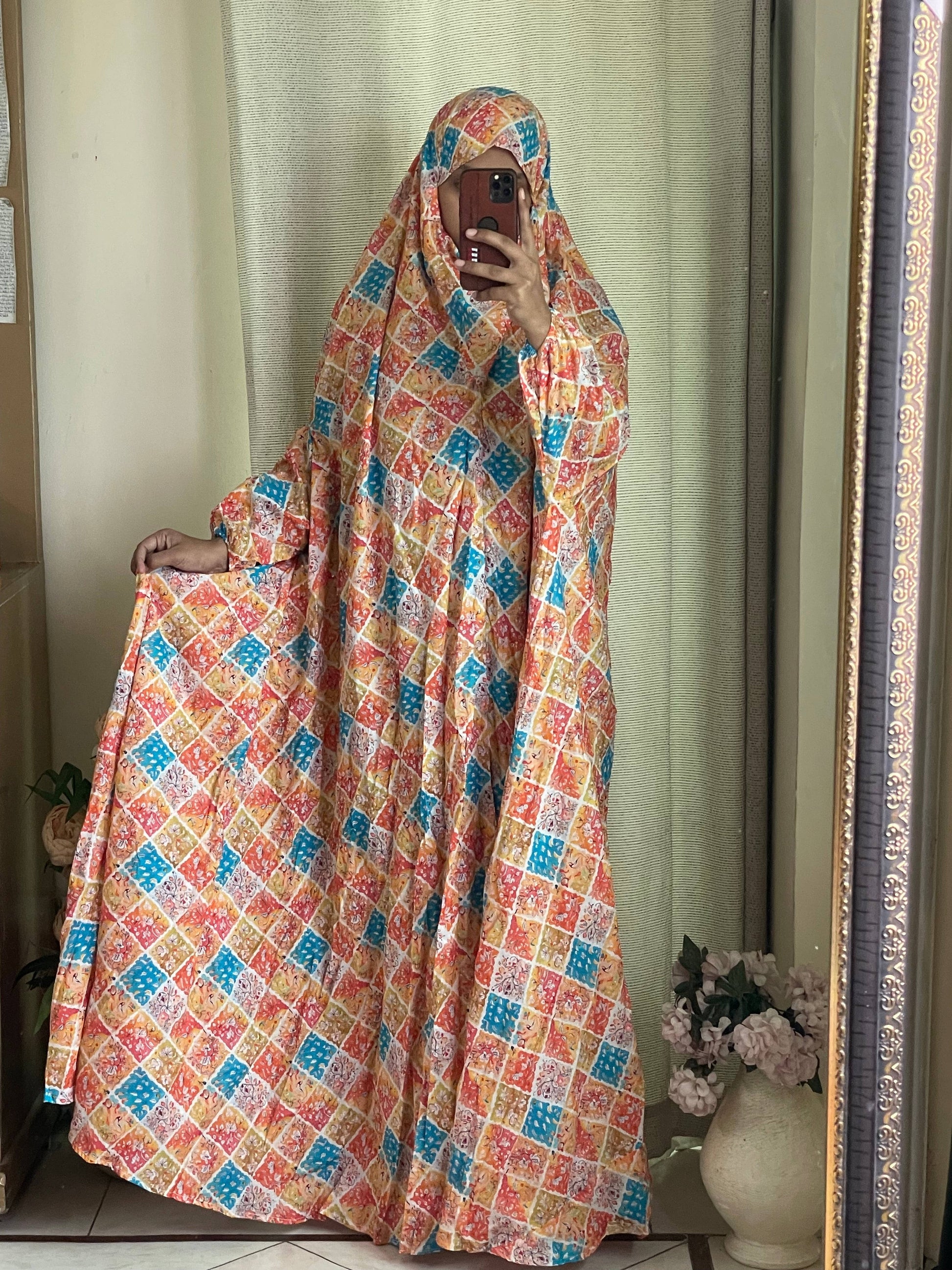 Full Coverage Namaz Chadar with Sleeves + Niqab (Pure Lawn) Attires For Muslimah