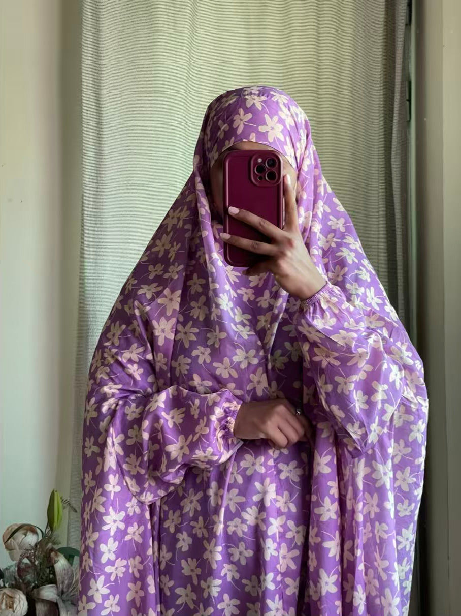 Full Coverage Namaz Chadar with Sleeves + Niqab (Pure Lawn) Attires For Muslimah