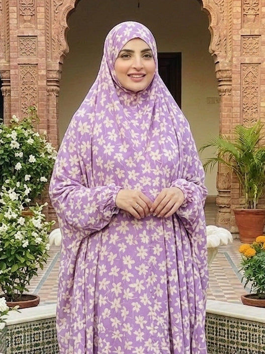 Full Coverage Namaz Chadar with Sleeves + Niqab (Pure Lawn) Attires For Muslimah