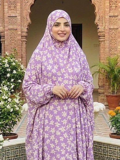 Full Coverage Namaz Chadar with Sleeves + Niqab (Pure Lawn) Attires For Muslimah