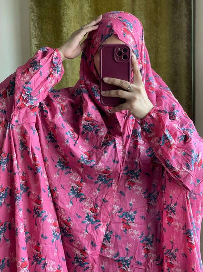 Full Coverage Namaz Chadar with Sleeves + Niqab (Pure Lawn) Attires For Muslimah