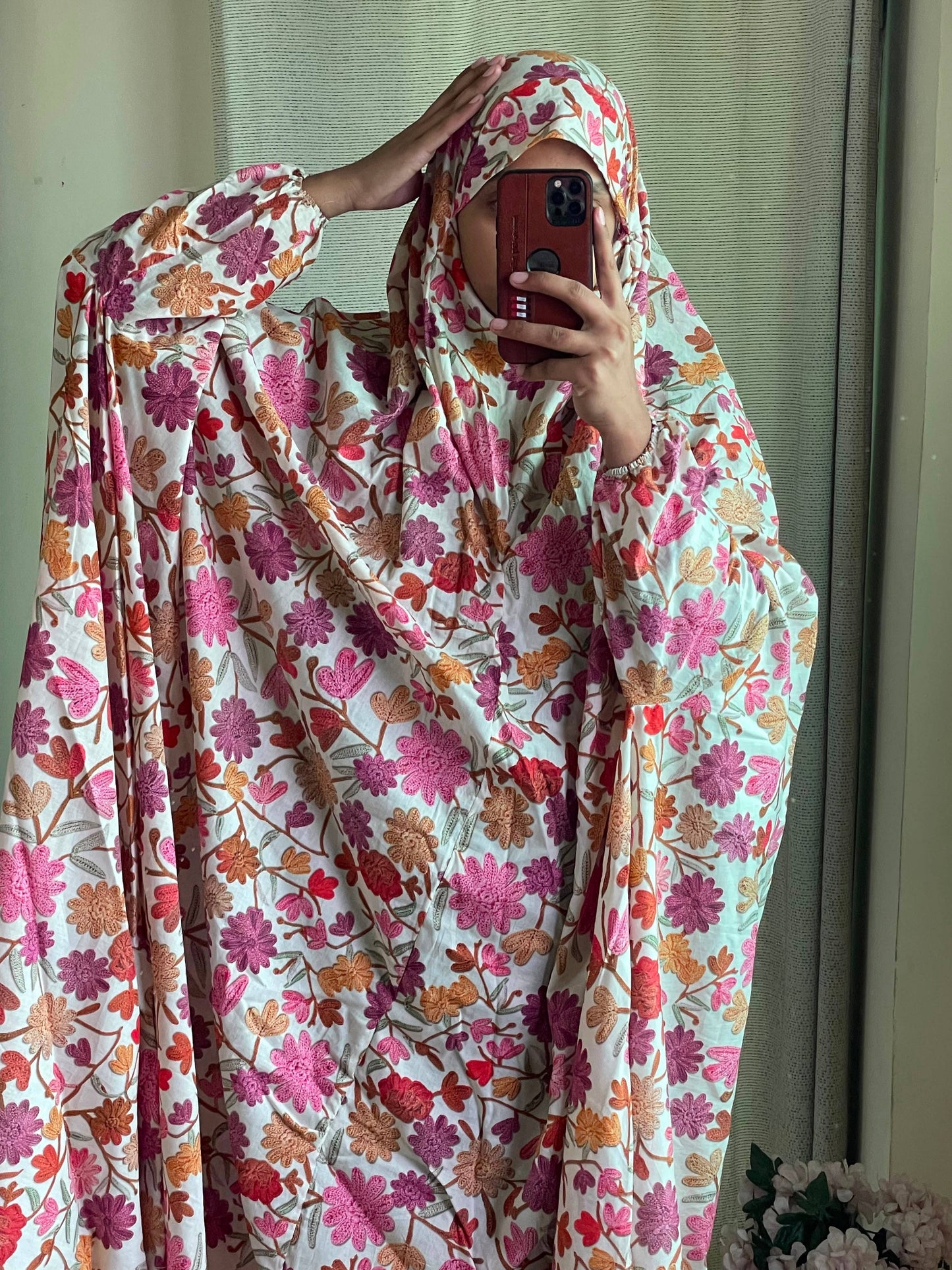 Full Coverage Namaz Chadar with Sleeves + Niqab (Pure Lawn) Attires For Muslimah