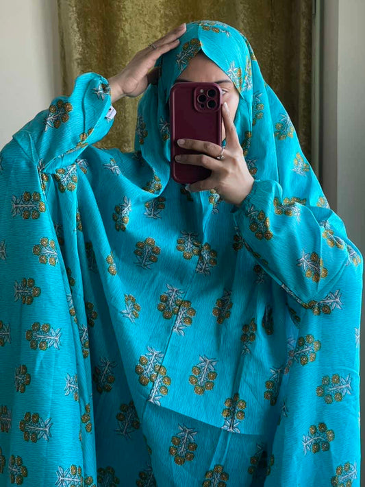 Full Coverage Namaz Chadar with Sleeves + Niqab (Pure Lawn) Attires For Muslimah