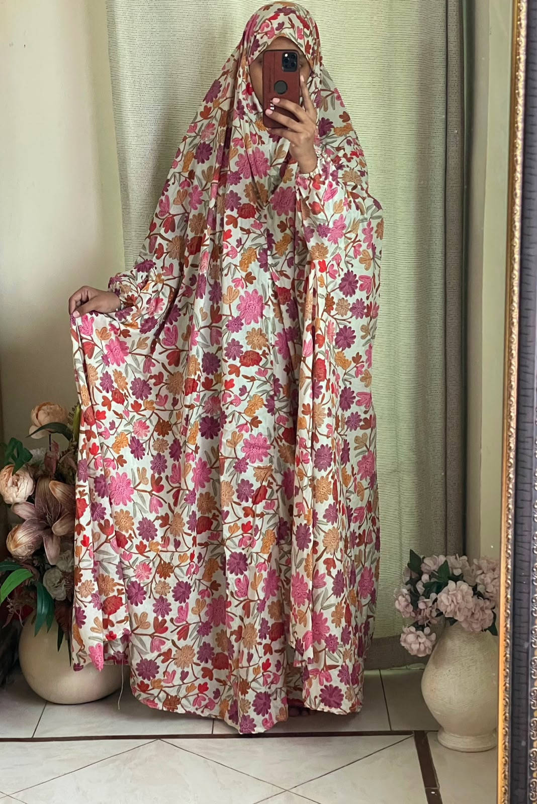 Full Coverage Namaz Chadar with Sleeves + Niqab (Pure Lawn) Attires For Muslimah