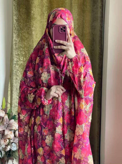 Full Coverage Namaz Chadar with Sleeves + Niqab (Pure Lawn) Attires For Muslimah