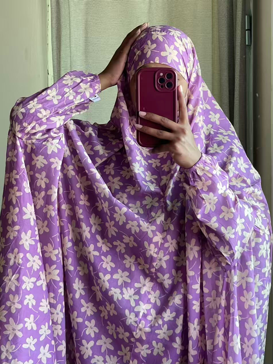 Full Coverage Namaz Chadar with Sleeves + Niqab (Pure Lawn) Attires For Muslimah