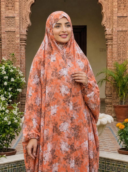 Full Coverage Namaz Chadar with Sleeves + Niqab (Pure Lawn) Attires For Muslimah