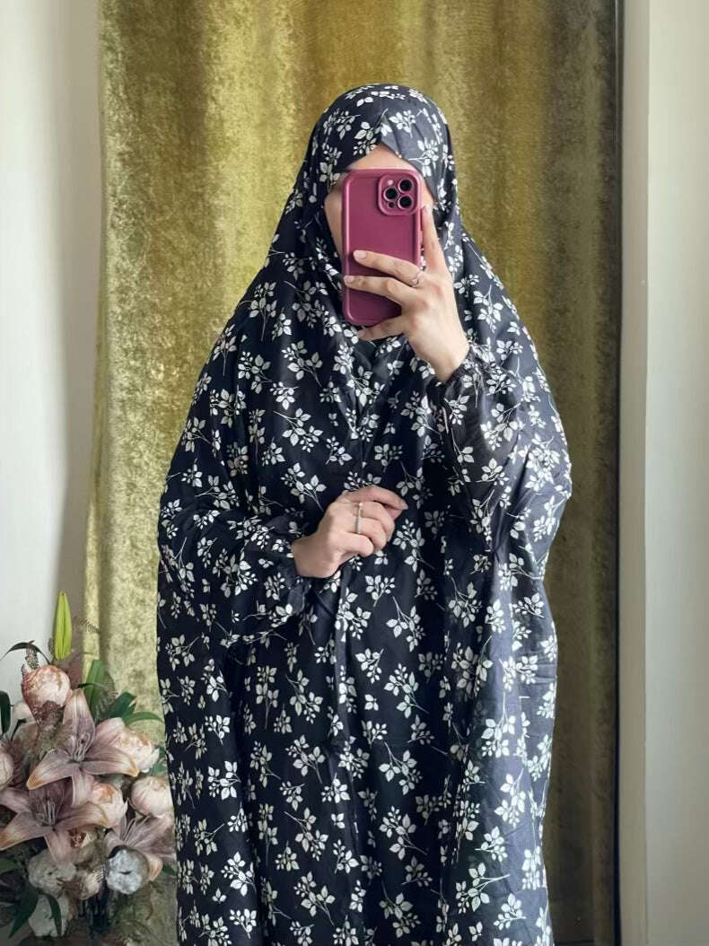 Full Coverage Namaz Chadar with Sleeves + Niqab (Pure Lawn) Attires For Muslimah