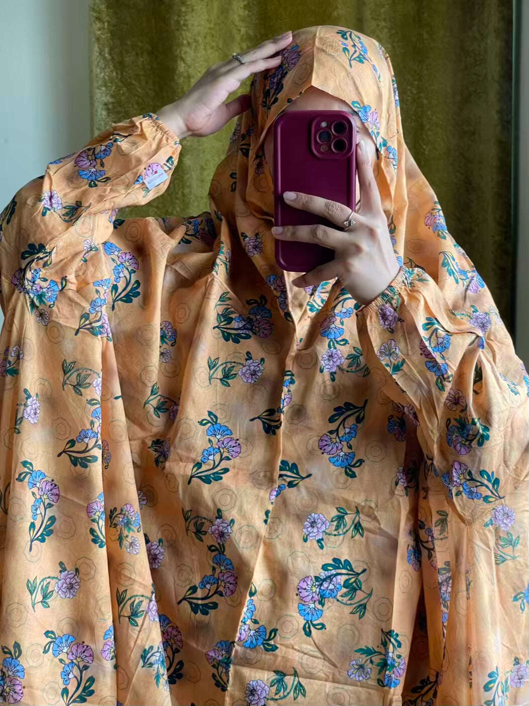 Full Coverage Namaz Chadar with Sleeves + Niqab (Pure Lawn) Attires For Muslimah