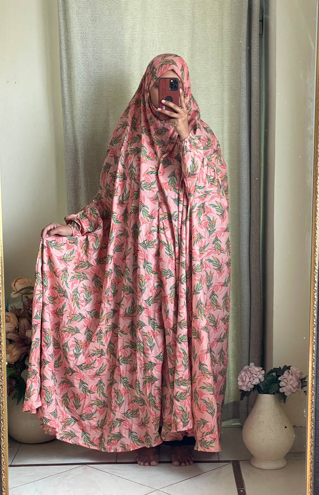 Full Coverage Namaz Chadar with Sleeves + Niqab (Pure Lawn) Attires For Muslimah