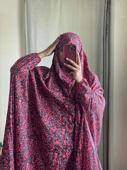 Full Coverage Namaz Chadar with Sleeves + Niqab (Pure Lawn) Attires For Muslimah
