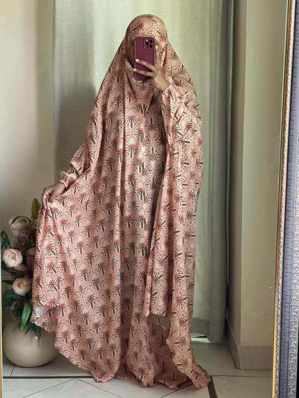 Full Coverage Namaz Chadar with Sleeves + Niqab (Pure Lawn) Attires For Muslimah