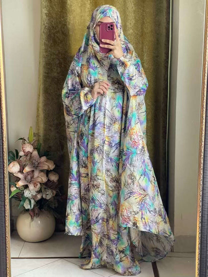 Full Coverage Namaz Chadar with Sleeves + Niqab (Pure Lawn) Attires For Muslimah