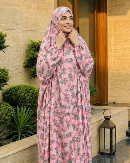 Full Coverage Namaz Chadar with Sleeves + Niqab (Pure Lawn) Attires For Muslimah