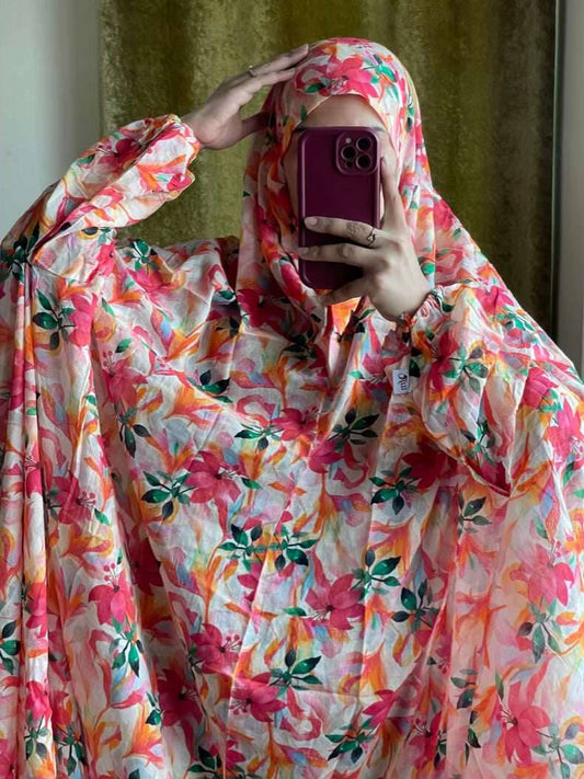 Full Coverage Namaz Chadar with Sleeves + Niqab (Pure Lawn) Attires For Muslimah