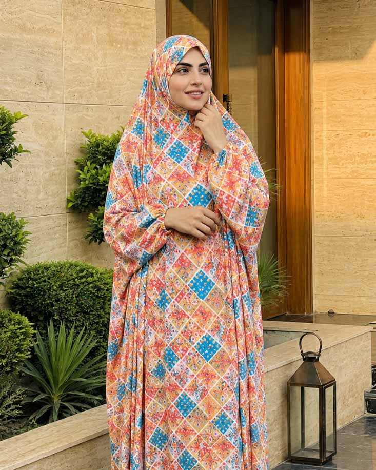 Full Coverage Namaz Chadar with Sleeves + Niqab (Pure Lawn) Attires For Muslimah